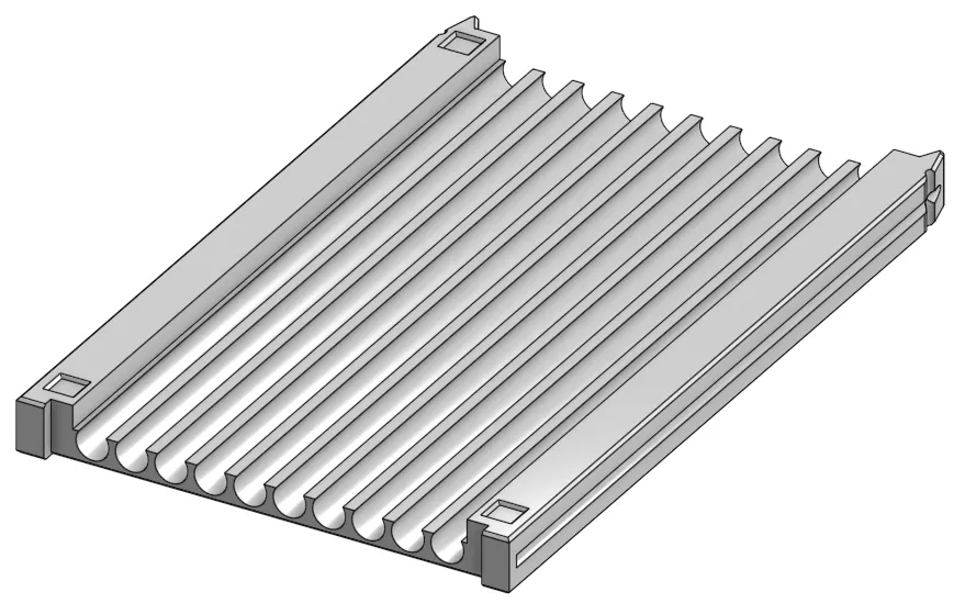 Arena with ten channels for long 5 mm tubes