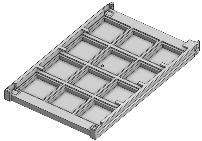 Arena with twelve open square wells