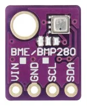 The 4-pin BME280 board, which works over a wide range of voltages and measures humidity