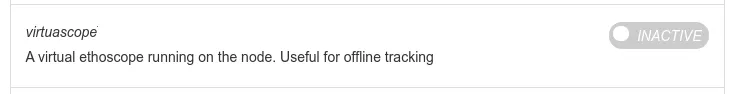 The virtuascope service in the node’s admin page: a virtual ethoscope running on the node, useful for offline tracking